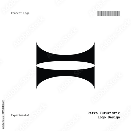Retro Futuristic Minimalist Logo Design For Clothing Brand, Fashion, Poster, Music, Templates and etc