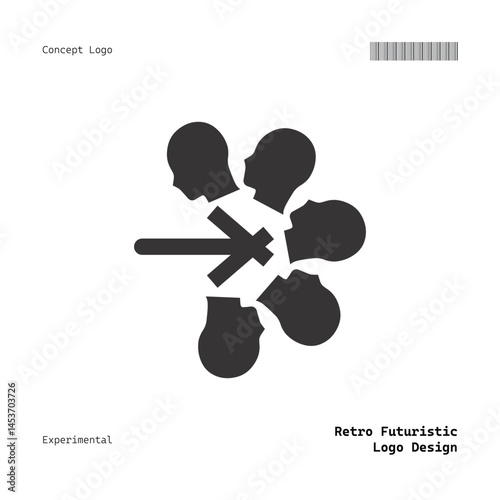 Retro Futuristic Minimalist Logo Design For Clothing Brand, Fashion, Poster, Music, Templates and etc