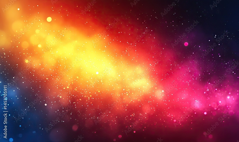 Naklejka premium Vibrant abstract cosmic nebula display of glowing colors.