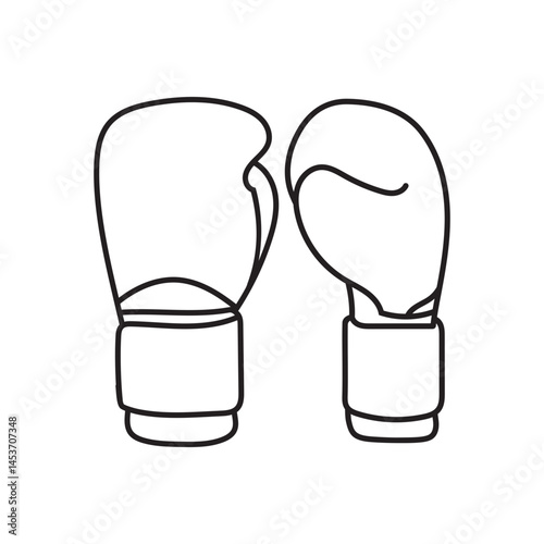 Boxing glove line illustration template, Punch icon boxing sign