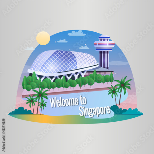 Vector illustration of singapore city view