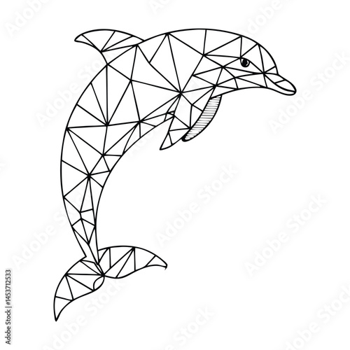 Dolphin Geometric animal illustration, Dolphin Geometrical Wildlife vector design sublimation 