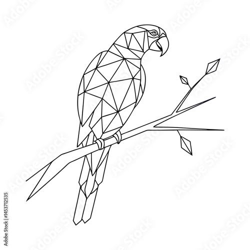 Parrots Geometric animal illustration, Parrots Geometrical Wildlife vector design sublimation 
