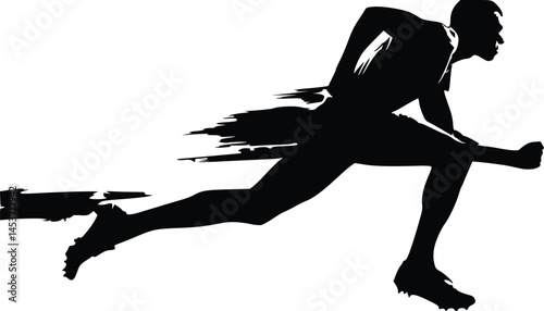 Running Athlete Silhouette – Speed and Motion Graphic for Fitness, Sports, and Competitive Performance Design