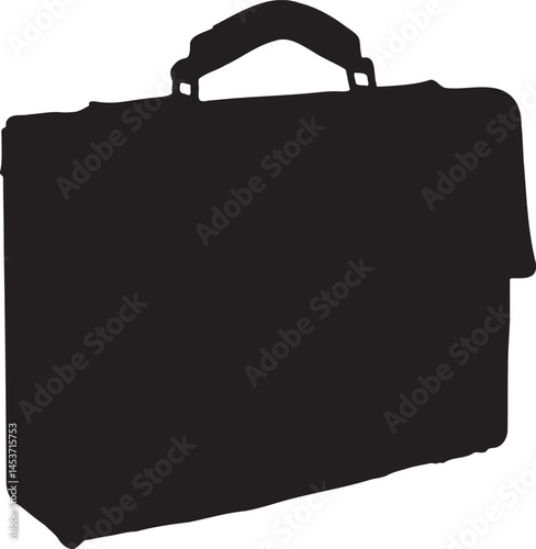Classic briefcase silhouette. Represents business, professionalism, and organization. Adobe Illustrator Artwork