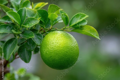 Wallpaper Mural Green Lime on Tree Branch Torontodigital.ca