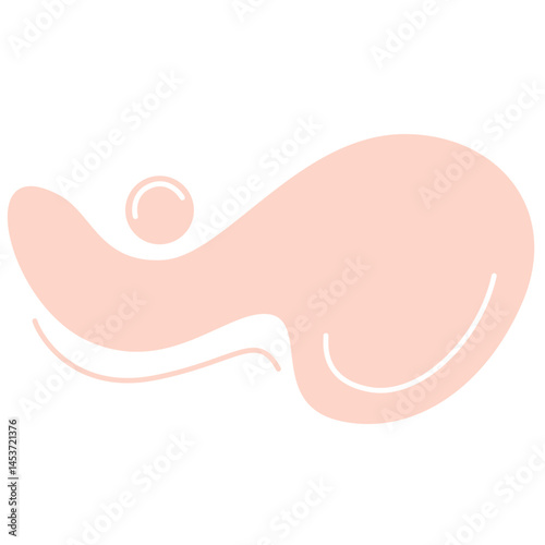 A soft pink abstract shape with smooth, organic curves. Its fluid form and pastel tone enhance modern and artistic designs.