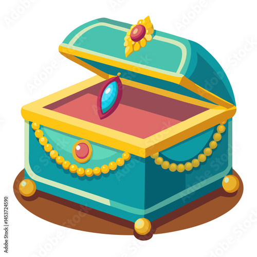Luxury jewelry box with colorful gems  