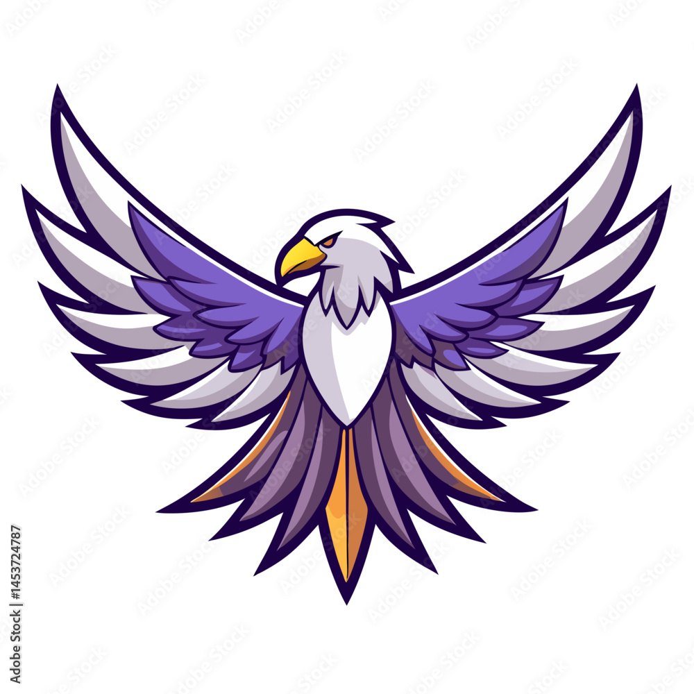 Fototapeta premium Majestic eagle soaring with vibrant wings