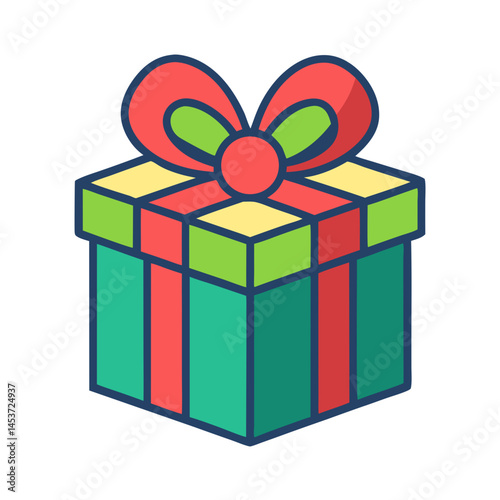 Colorful gift box with ribbon for celebrations  