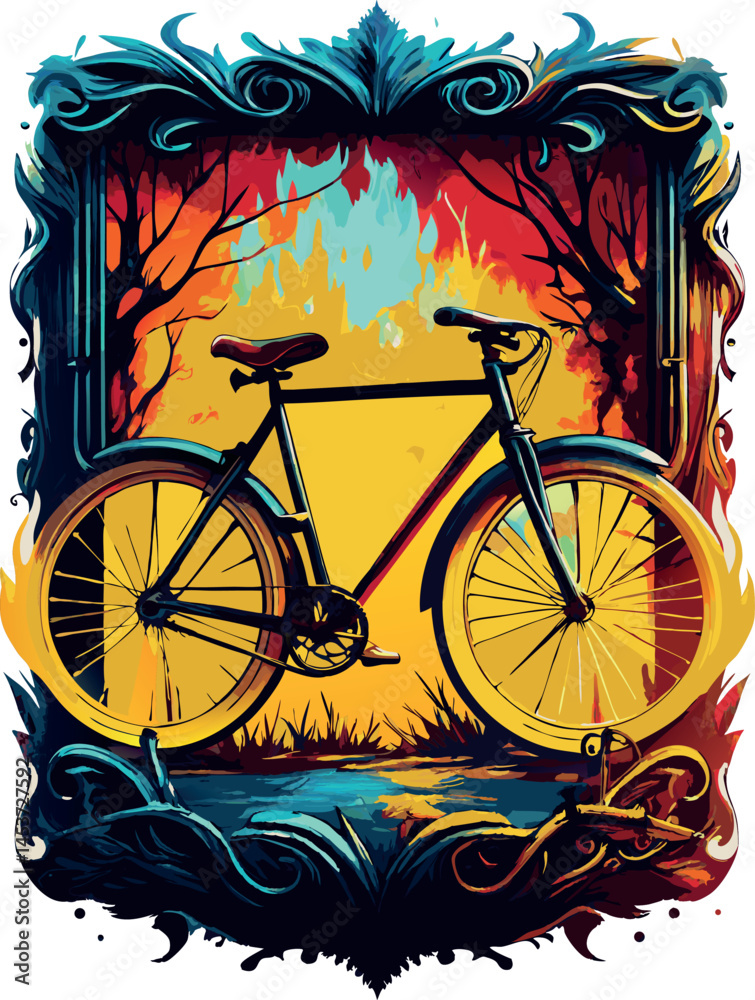 Fototapeta premium bicicletta, t shirt per ciclisti 02
