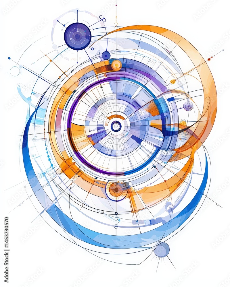 Stunning circular design with geometric patterns and vibrant colors creating a mesmerizing visual effect