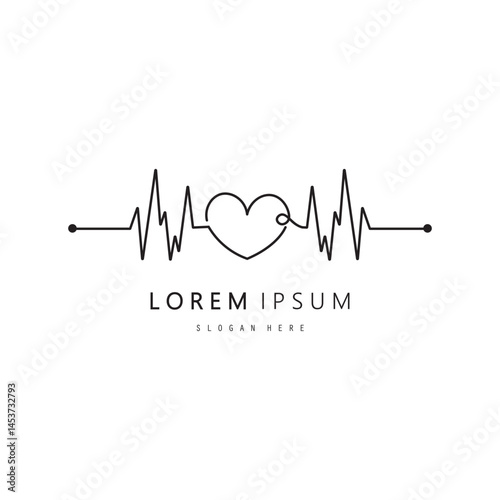 Heart beat logo for medical medicine with modern illustration concept.