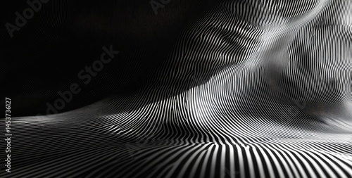 Wallpaper Mural Abstract grayscale design with undulating lines. Torontodigital.ca