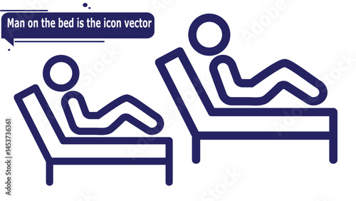 Man on the bed is the icon vector