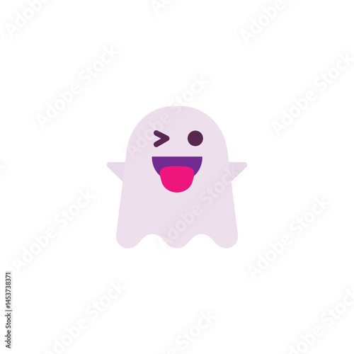 Funny ghost emoji vector boo spooky halloween chat symbol sign icon illustration