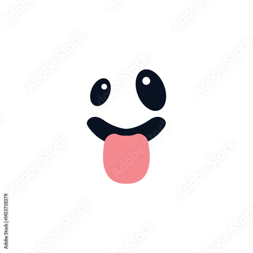 Funny face emoji vector wink tongue chat symbol sign icon illustration smile
