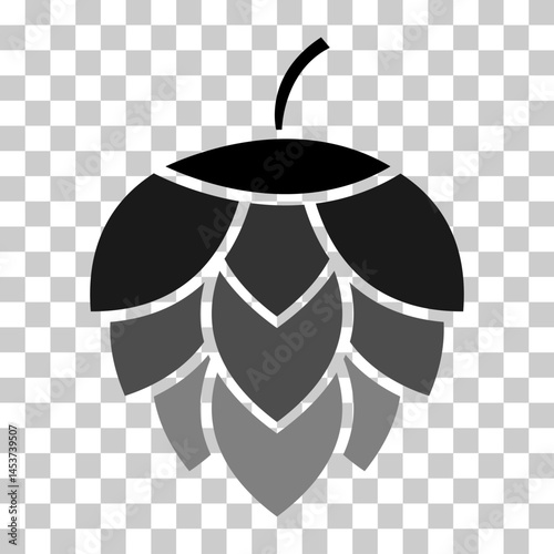 Hop icon beer cone leaf sign,pub herb design, nature seed vector illustration .