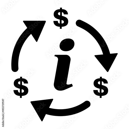 Dollar money change icon, trade cash information web symbol, convert sign vector illustration .