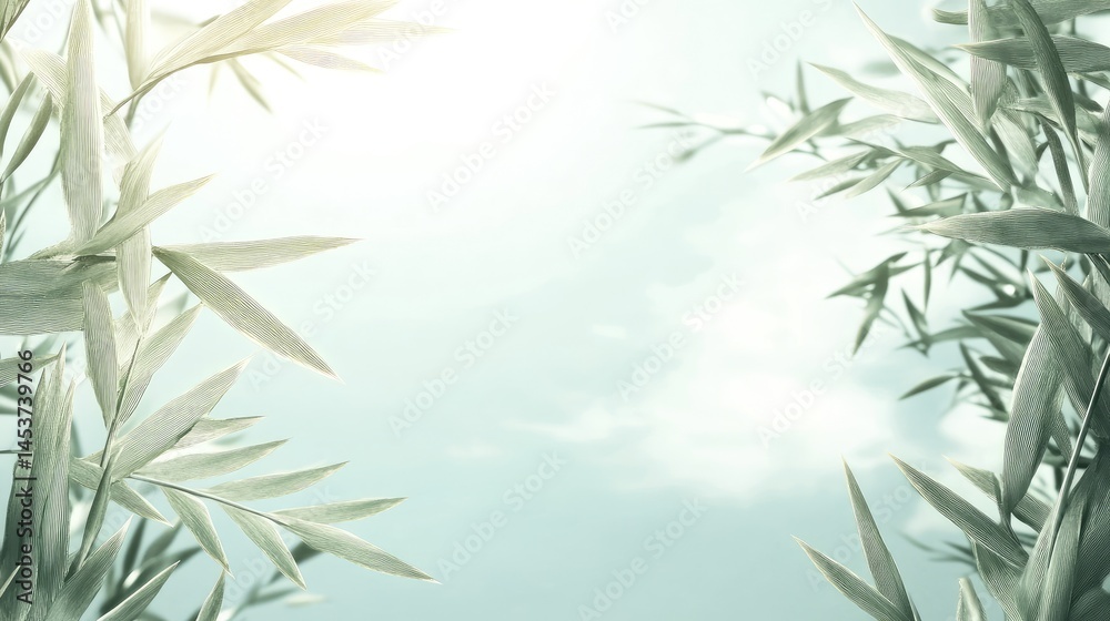 Obraz premium Light-filled tranquil bamboo foliage