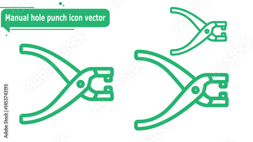 Manual hole punch icon vector
