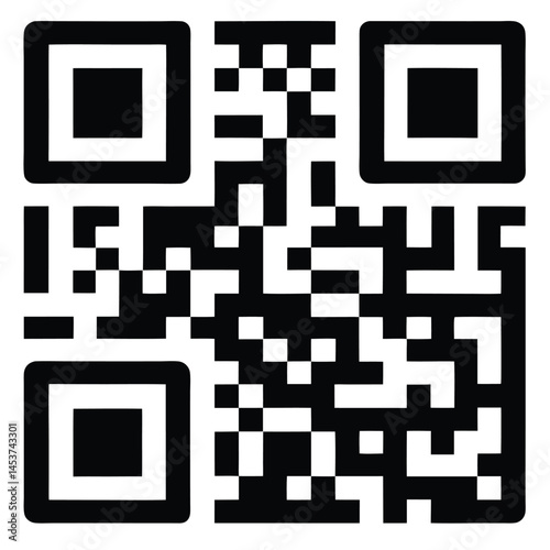 A two dimensional black and white QR code is featured prominently in this square shot