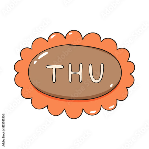 the word thu with orange flower, thursday