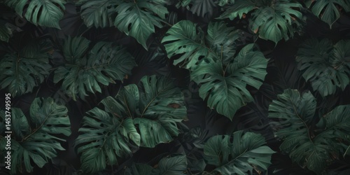 Wallpaper Mural Intricate black & green exotic leaf pattern; dramatic, stylish, mysterious  , pattern, black leaves, illustration Torontodigital.ca