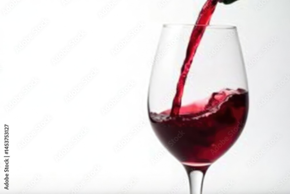 Rich red wine poured into glass, white backdrop, vintage, texture Rich red wine poured into glass, white backdrop, vintage, texture