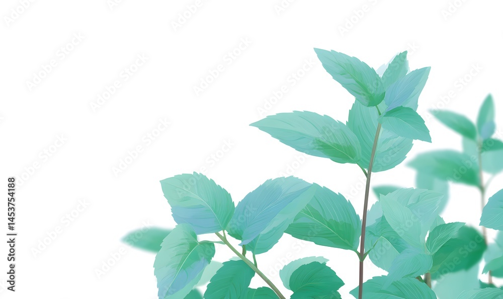 Fototapeta premium Illustration about mint, Generative AI