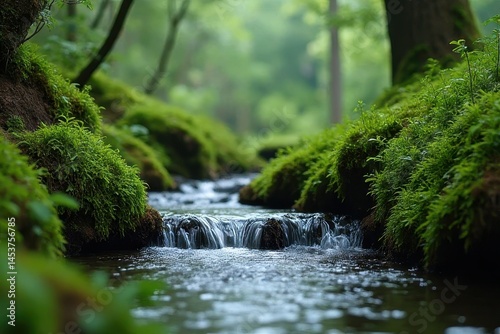 Tiny Cascading Waterfall in Woods