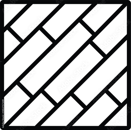 Parquet floor icon. Wood floor icon. a black and white image of a brick wall. Simple element illustration from construction tools concept. icon design in trendy style
