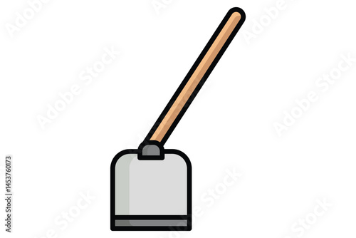 Hoe icon. colored outline icon style. icon manual cultivation and work. agriculture elements vector illustration