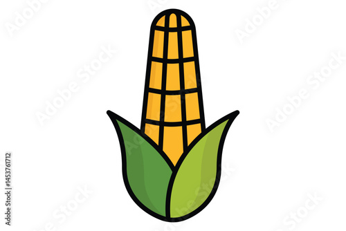 Corn icon. colored outline icon style. icon related major global crop. agriculture elements vector illustration