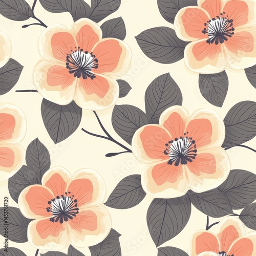 Wallpaper Mural Seamless pattern - simple flower background Torontodigital.ca