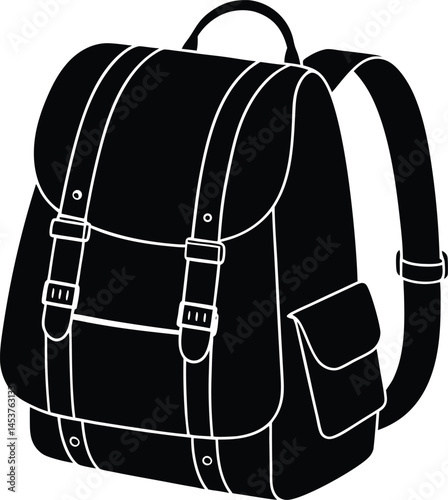 backpack with straps on white background 