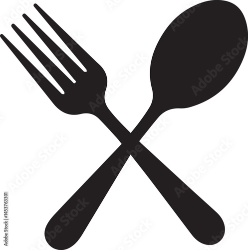The spoon and fork icon is suitable as a visual element for a restaurant