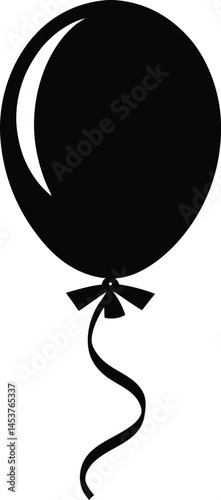 balloon tied with ribbon on white background 