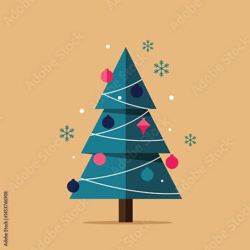 Christmas and New Year Magical green tree with so many holiday decorations isolated on white  background. Can be used easily for celebration cards or banner designs or for any other use.