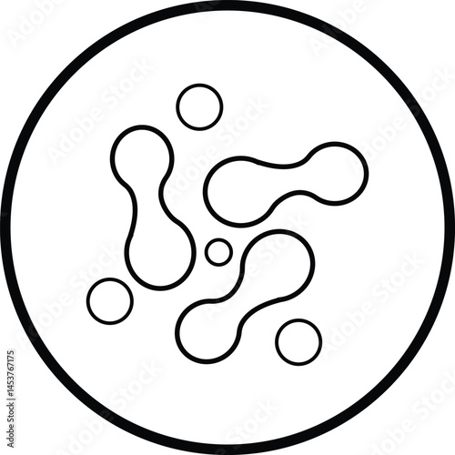 Probiotics icon. Beneficial bacterias for human health and beauty. illustration of a bacteria. vector 