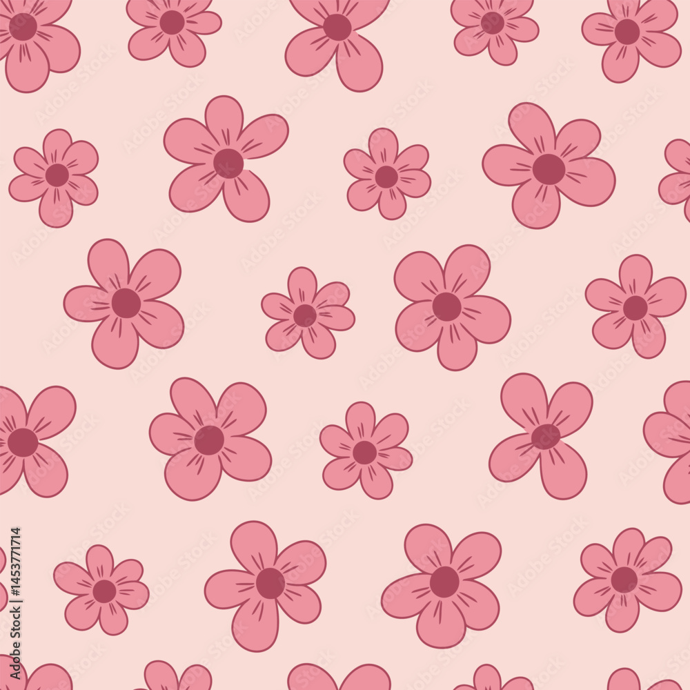 Daisy flower seamless pattern on blue background. Ditsy floral print with tiny chamomile great for fashion fabric, home decor textile and wallpaper. Vector Daisy flower seamless pattern on blue background. Ditsy floral print with tiny chamomile great for fashion fabric, home decor textile and wallpaper. Vector