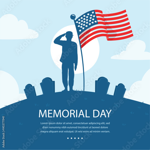 Memorial Day poster. Remember and honor. Vector illustration