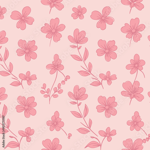 Wallpaper Mural Daisy flower seamless pattern on blue background. Ditsy floral print with tiny chamomile great for fashion fabric, home decor textile and wallpaper. Vector Torontodigital.ca