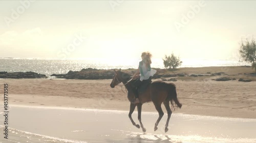 Mauritius, Horseback Riding on beach - Graded