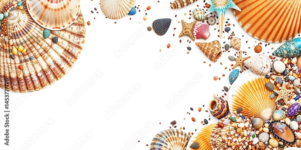 Colorful Seashell Design Element - Versatile for Art, Branding, and Patterns