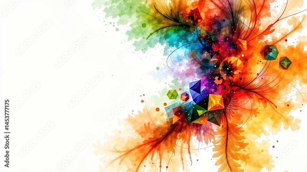 Colorful Watercolor Abstract Background Design for Print