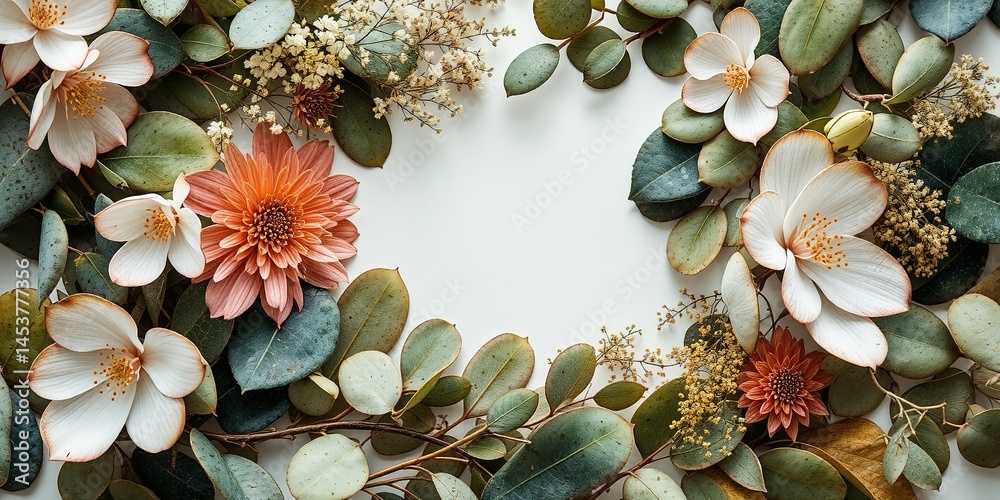 Delicate Eucalyptus Floral Design, Elegant Background