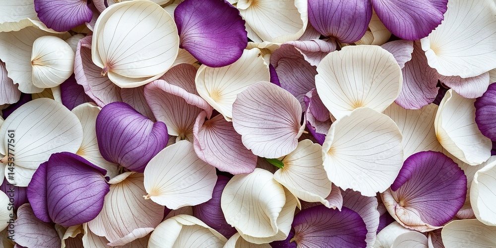 Delicate Ranunculus Petals - White and Purple Arrangement