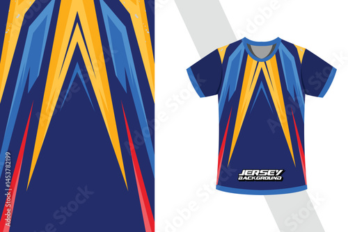  sports shirt jersey design template in blue color combinations vector EPS 10