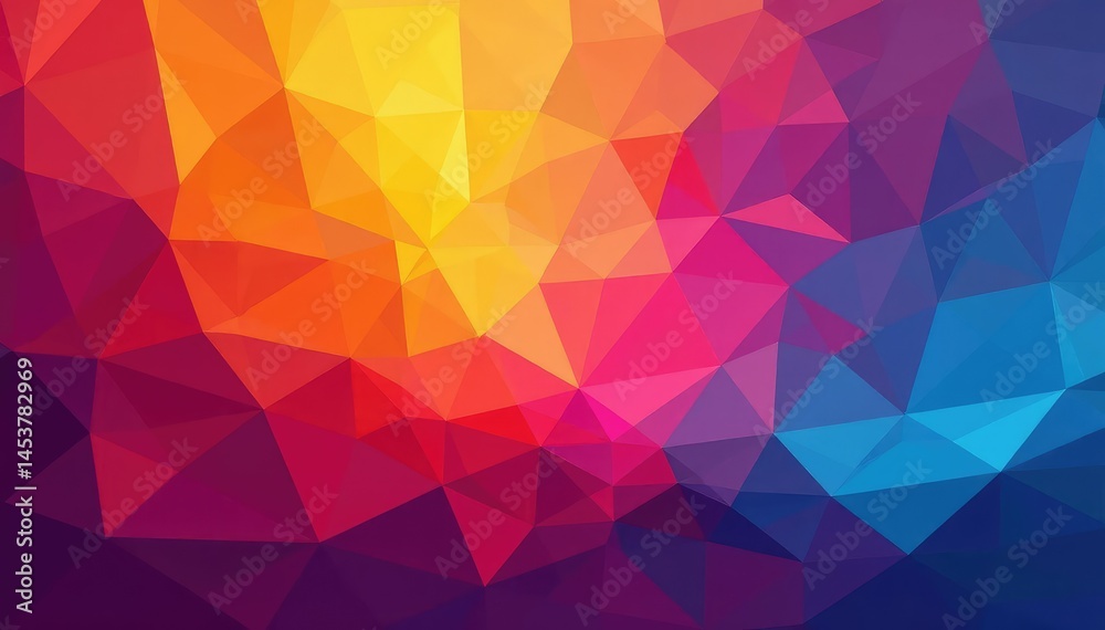 Fototapeta premium Abstract geometric shapes in vibrant hues for social media backgrounds , optimistic, lines